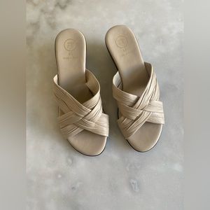 New! FIFTY TOPS Women’s Dressy Formal Wedge Sandal Peep Toe Heel 6.5